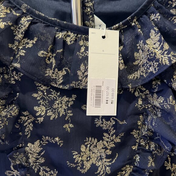 Janie and Jack Gold and Navy Blue Holiday Dress - NWT - Picture 4 of 7